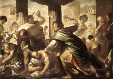 クリスチャン・イエス Painting - 神殿を清めるキリスト ルカ・ジョルダーノ